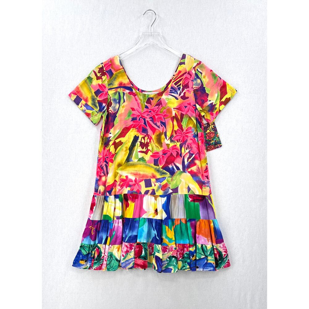 JAMS WORLD Hattie Dress Womens Medium Pink Paradise Floral Hawaiian Tropical NEW